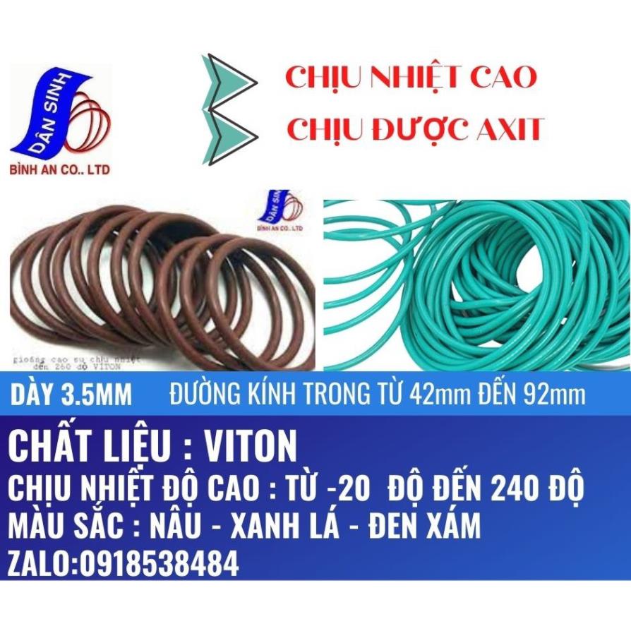 Dày 3.5mm * gioăng viton/fkm chịu nhiệt cao