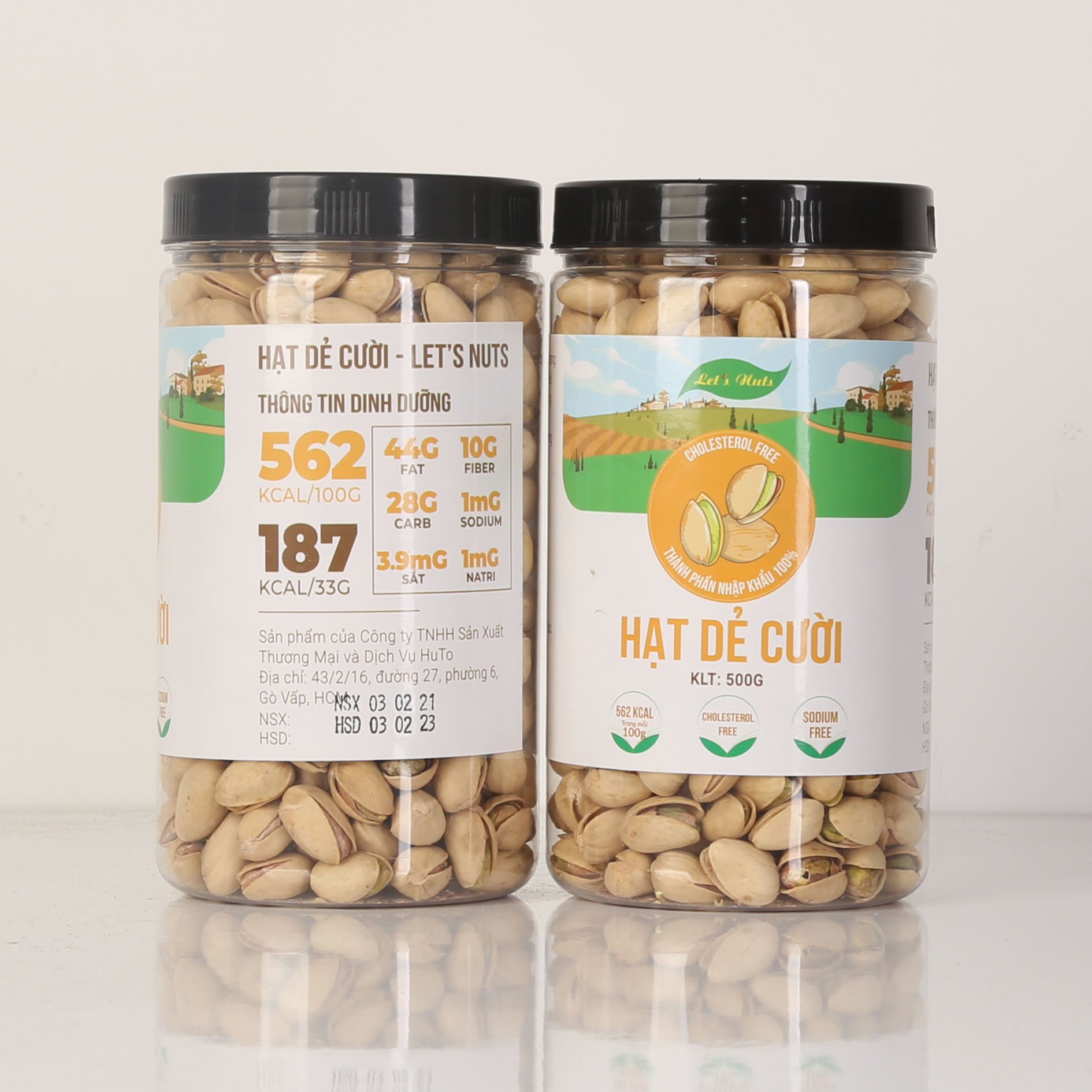 Hạt dẻ cười Mỹ Let's Nuts hộp 500g đồ an vặt hàng loại 1 không tẩy trắng hộp đựng sang trọng tinh tế phù hợp làm quà biếu tặng