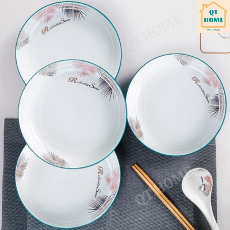 Đĩa sứ sâu lòng dĩa sứ màu xanh cổ vịt