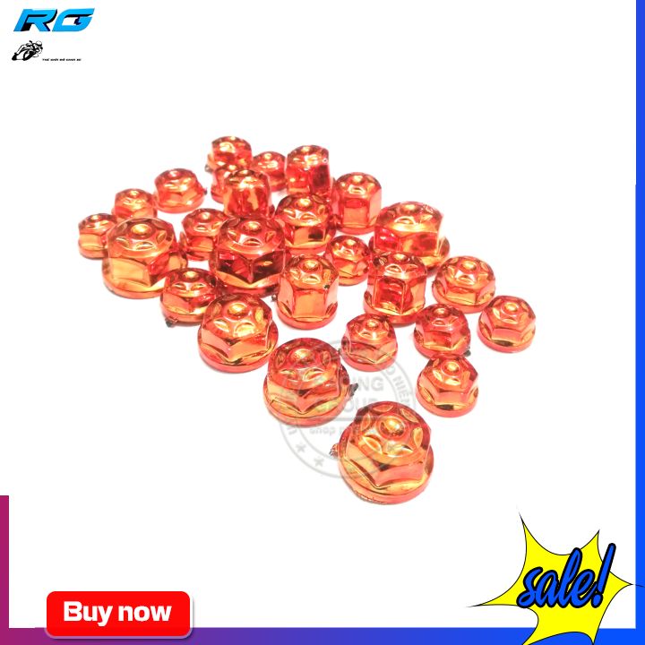 Nắp chụp ốc trang trí xe máy đủ màu - Màu Cam