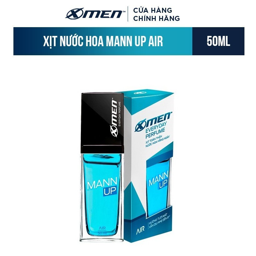 Xịt nước hoa hằng ngày X-Men Mann Up Air 50ml hương tươi mới dành cho phái mạnh, xịt khử mùi xmen