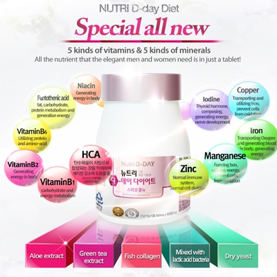 Viên giảm cân Nutri D-Day Diet Hàn Quốc (màu hồng)