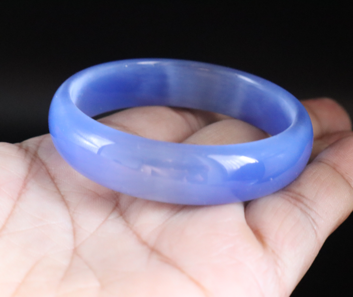 [HCM]Vòng Tay Đá Mắt Mèo Bản Nhỏ Xanh Dương Cao Cấp Hàng Như Hình khách được tư vấn kỹ ni tay