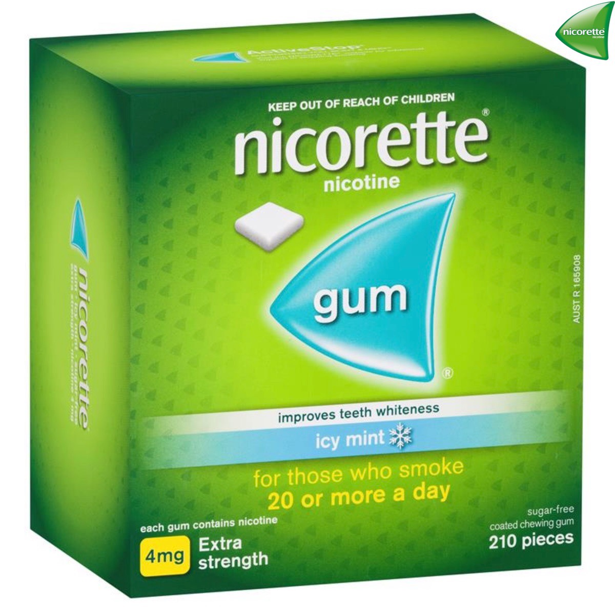Kẹo gum cai t.h.u.ố.c lá nicorette hàng úc 210 viên