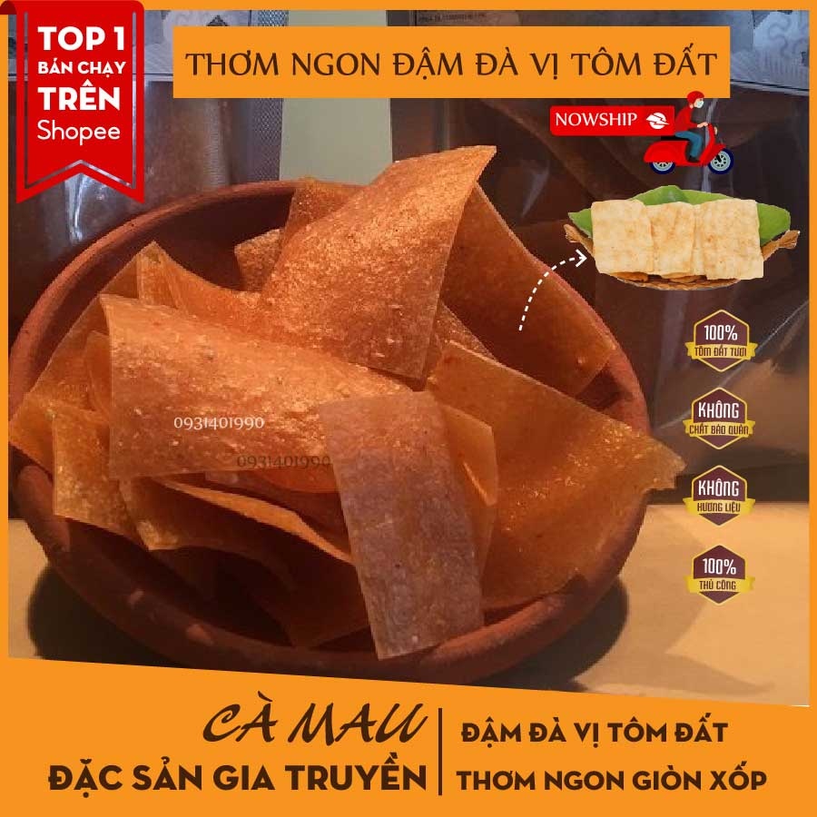 Bánh phồng tôm ngon Bánh phồng tôm Năm Căn Đặc sản Cà Mau GÓI 200G VUA PHỒNG TÔM KHÔNG NGON HOÀN TIỀN