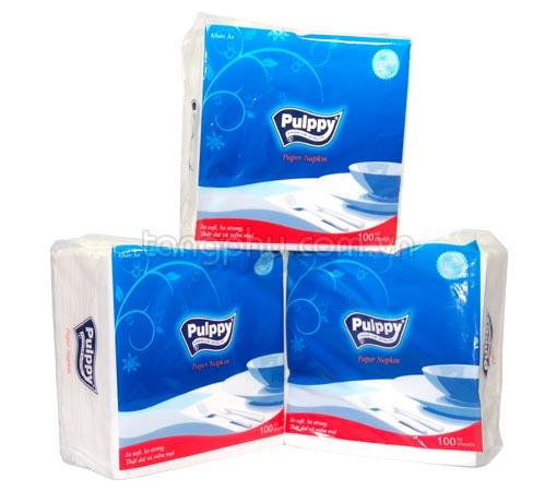 [HCM]Khăn giấy vuông Pulppy 100 tờ