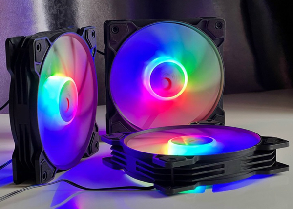 Quạt tản nhiệt 12V - Fan LED RGB Case 12cm LED đơn không cần khiển, không cần HUB - cho lượng gió nhiều quạt chạy êm không ồn có đệm chống rung