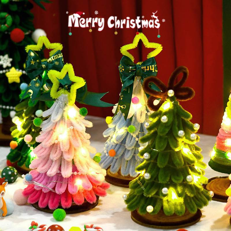 Cây thông noel mini để bàn kẽm loại 1 kèm đèn nhấp nháy. cây thông quà tặng noel