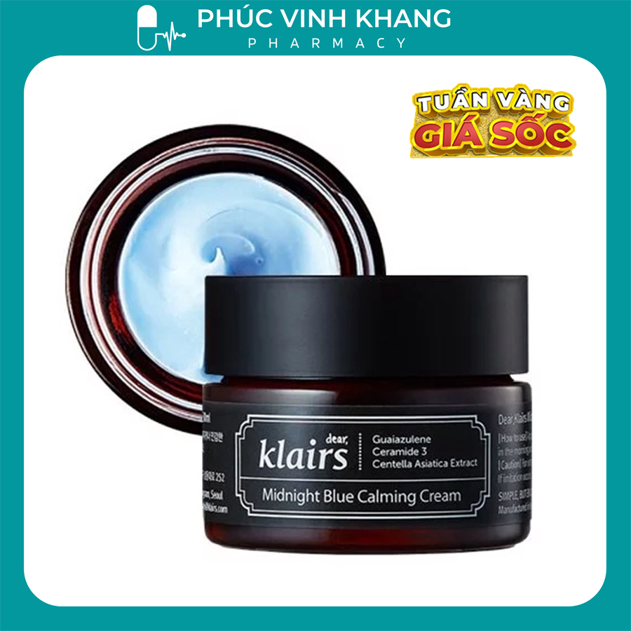 Kem dưỡng ẩm Dear Klairs Midnight Blue Calming Cream 30ml làm dịu, phục hồi da, chống lão hoá