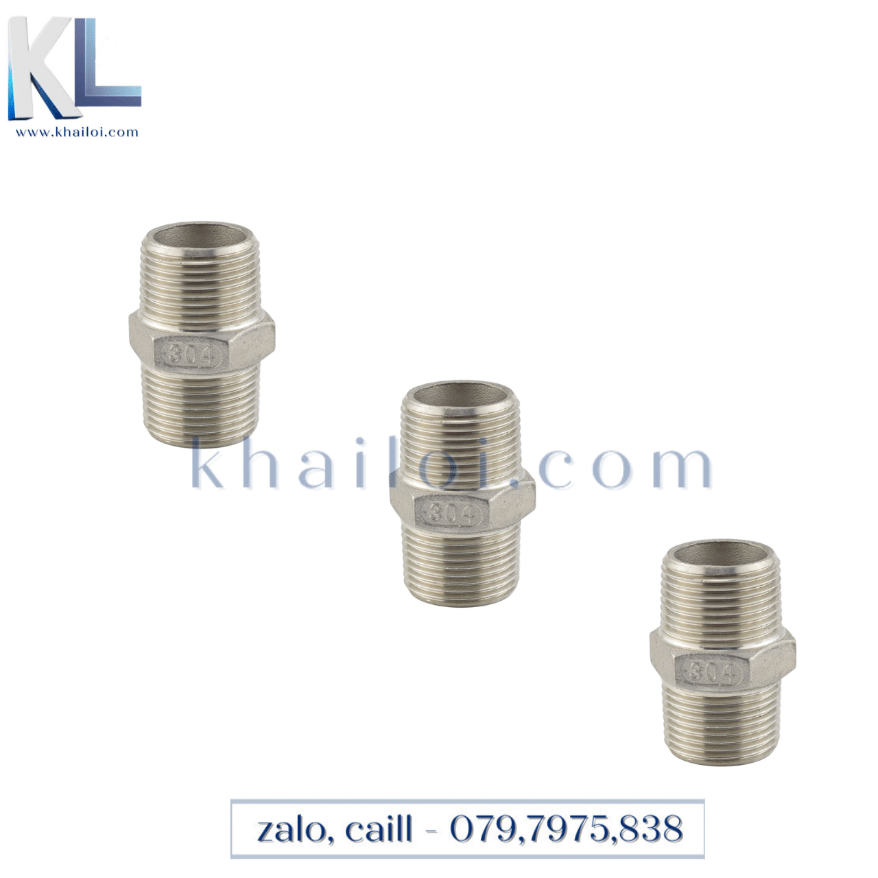Kép inox 304-Cút nối nhanh -Nối 2 đầu ren ngoài inox
