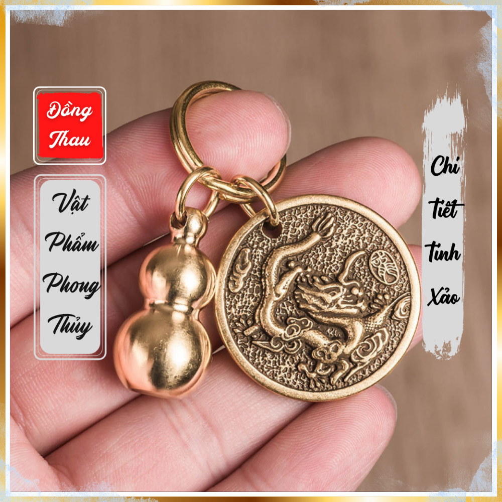 Móc Trang Trí Bằng Đồng Phong Thủy Bầu Đồng Xu 12 Con Giáp  - Nhiều Mẫu Đa Dạng - Kiểu Dáng Độc Đáo (E101)