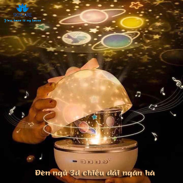 Đèn ngủ ánh sao, đèn ngủ sao trời - Đèn ngủ 3d chiếu ngàn sao lung linh đưa cả vũ trụ về nhà với bầu trời đổi màu - Có kèm theo dây cap sạc.