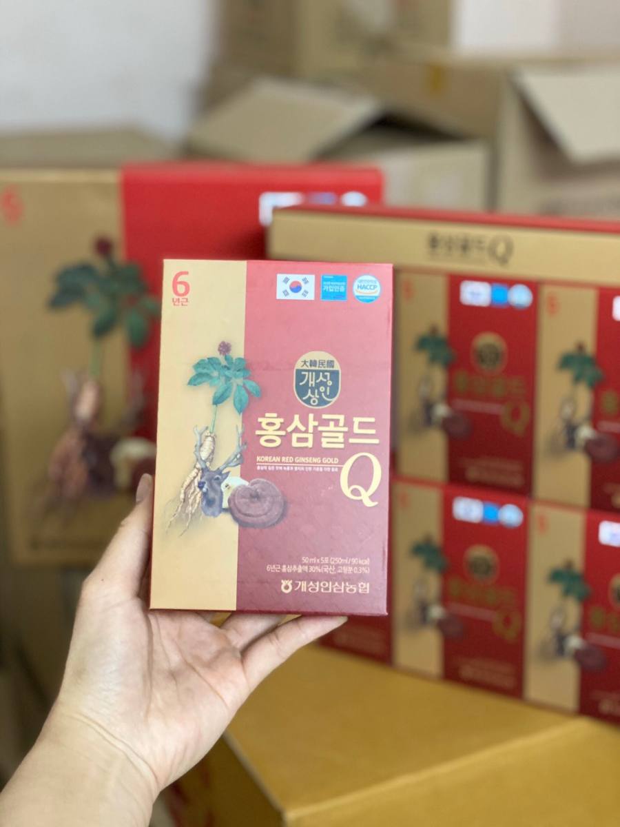 Nước tinh chất hồng sâm nhung hươu linh chi Q hộp 30 gói