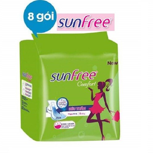 [Hoàn tiền 20%] Combo 8 gói băng vệ sinh Sunfree NPK27