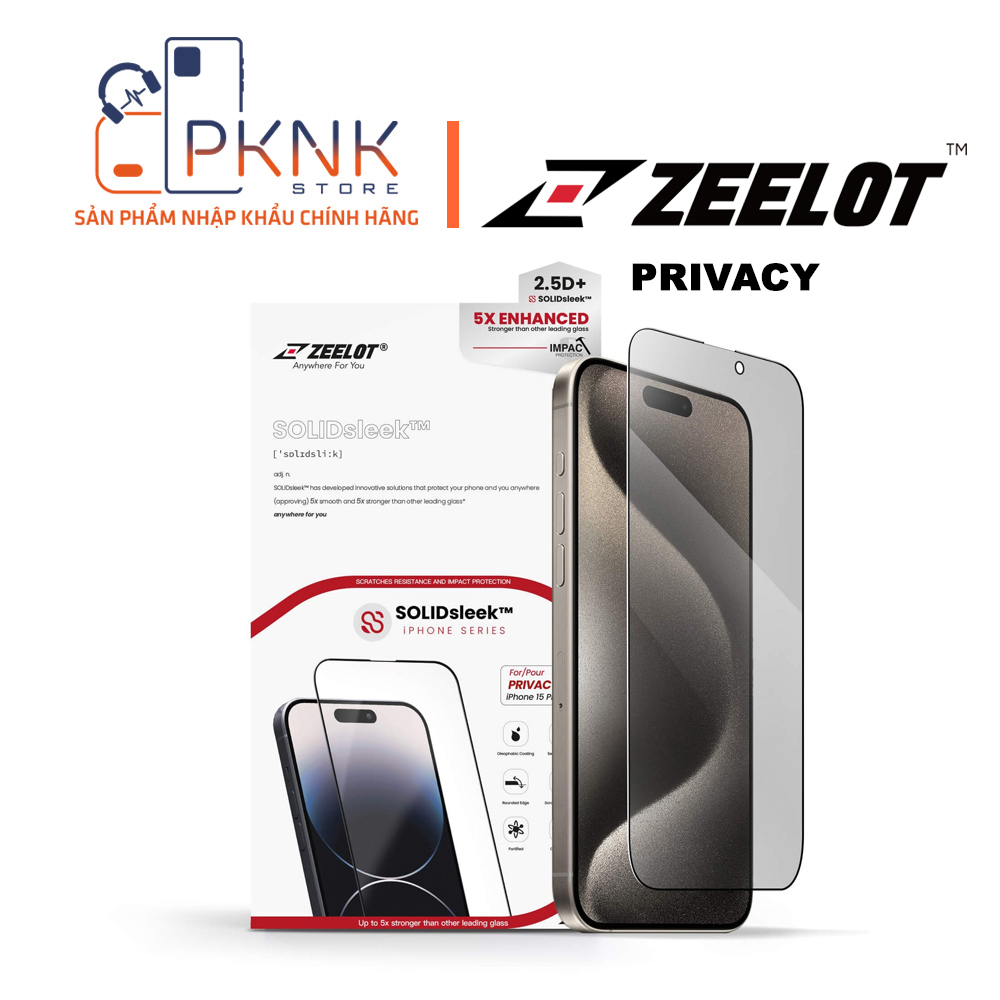 Kính cường lực solidsleek zeelot privacy iphone 15 15 plus 15 pro 15 promax