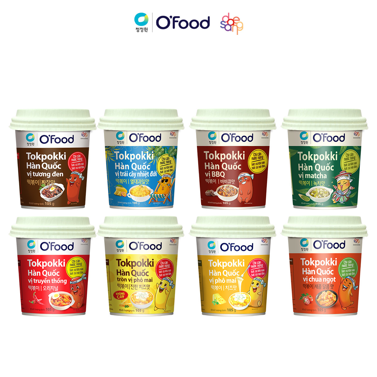 Tokbokki / Tokpokki Hàn Quốc O'Food hộp 105g, 5 vị đa dạng