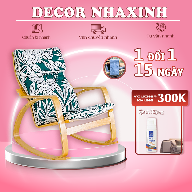 {Ê CÓ GHẾ BẬP BÊNH NÈ} Ghế Poang Bập Bênh Đọc Sách, Ghế Đọc Sách Thư Giãn, Ghế Phoang Bập Bênh, Ghế Nệm Ghế Thư Giãn Cao Cấp Khung Gỗ Bạch Dương Sang Trọng, Ghế Bập Bênh Decor Phòng