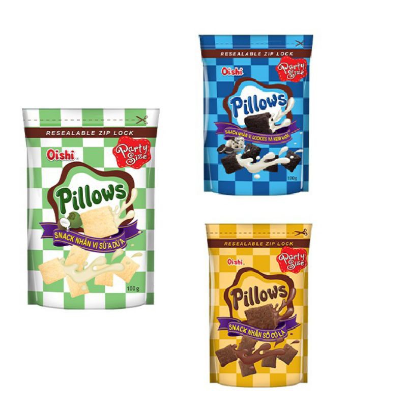 5 gói bánh snack oishi pillows gói 100g