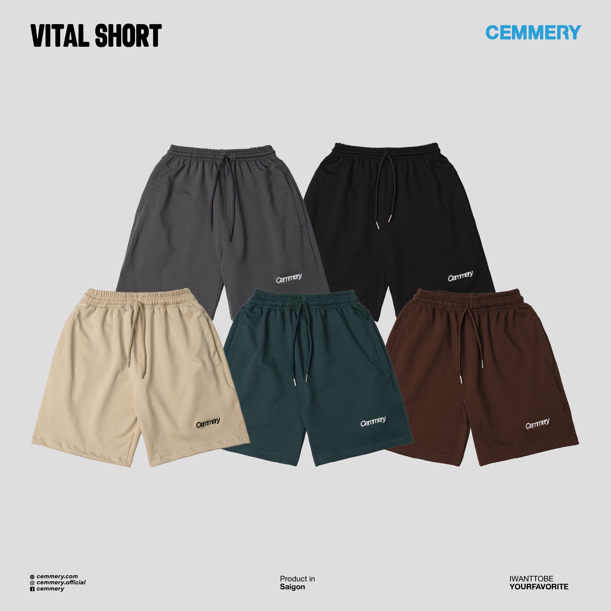 Quần short local brand cemmery "vital short" # 5 color