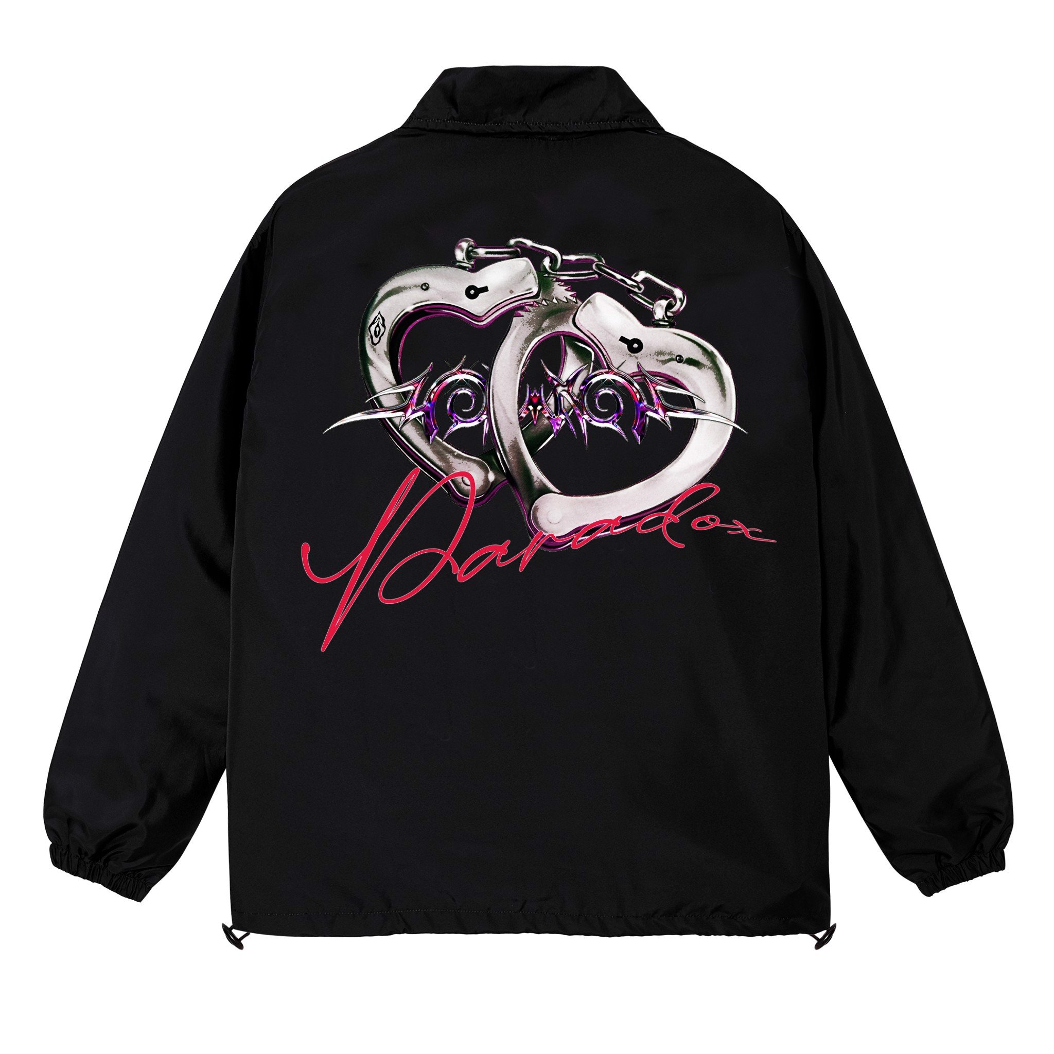Paradox áo khoác dù love handcuffs over-printed jacket