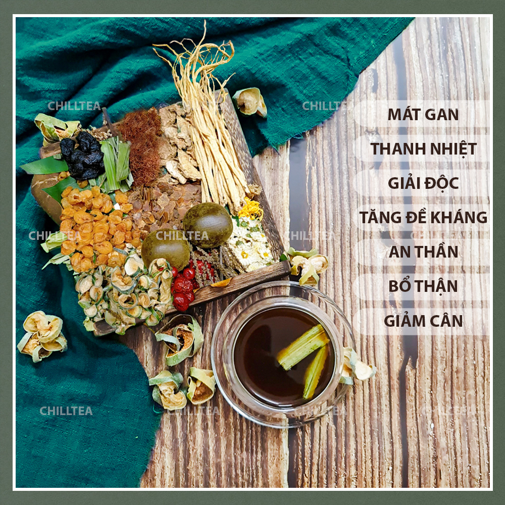 Set trà sâm bí đao chilltea, trà hoa cúc, bí đao sấy khô giảm cân, la hán quả thanh nhiệt, mát gan nhà làm nấu 2-4 lít