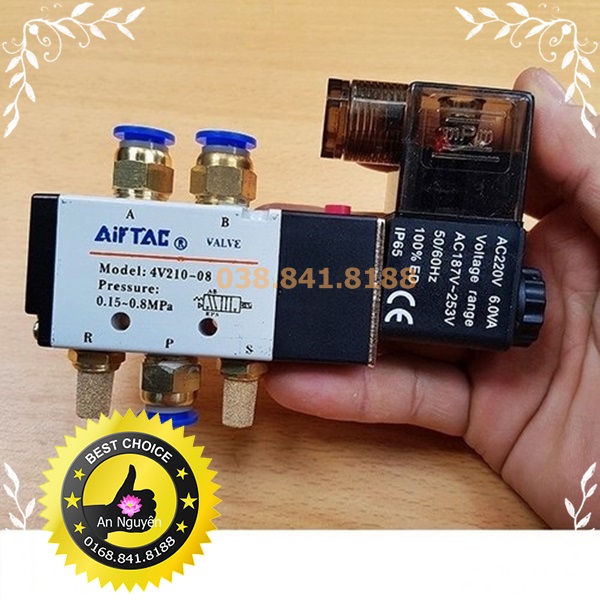 Van điện từ Aiirtac 4V210 ren 13mm Mới