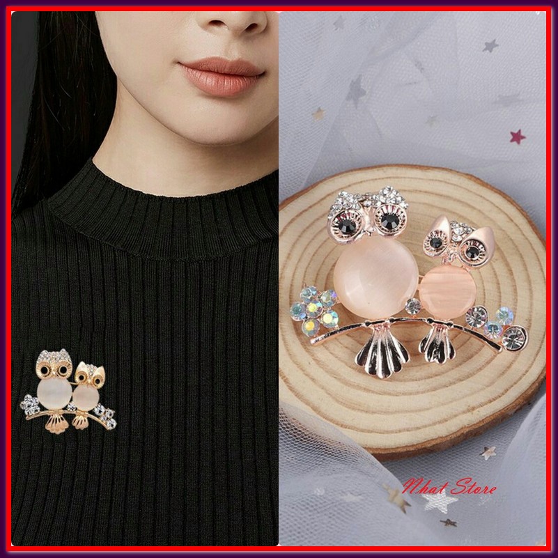 Cài áo cú mèo đôi xinh xắn dễ thương hàn quốc - cài áo ca16