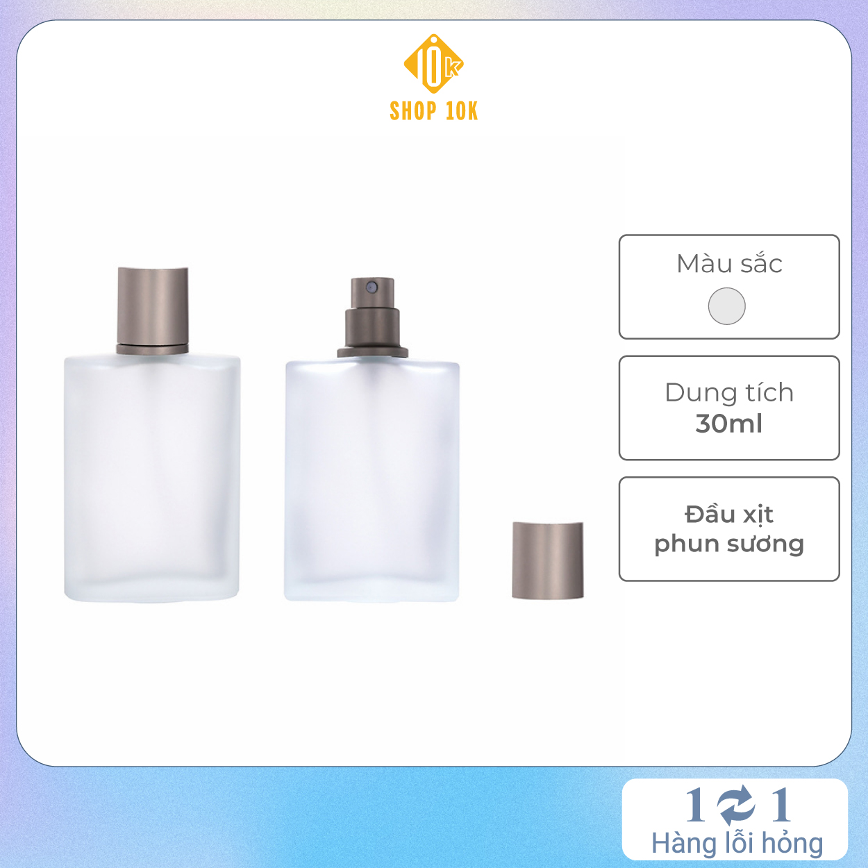 Lọ chiết nước hoa thủy tinh 30ml, vỏ chai đựng nước hoa vòi xịt phun sương mẫu mới