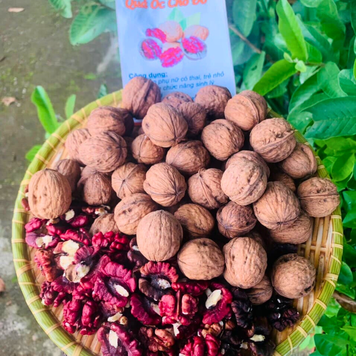 Hạt óc chó đỏ hữu cơ nhập khẩu Mỹnguyên vỏ loại 1 (500g, 1kg). Hạt óc chó, quả óc chó sống  làm sữa hạt