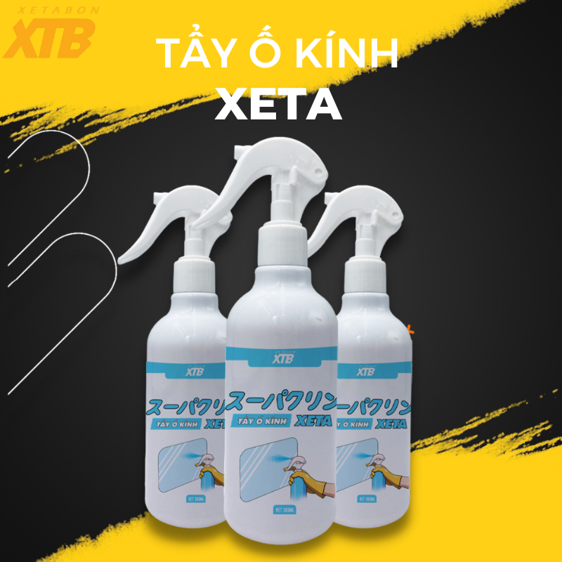 Tẩy ố kính ô tô phủ nano XETA dung tích 300ml phiên bản mới 2023 làm sạch an toàn cho kính xe, tẩy ố, mốc cặn canxi