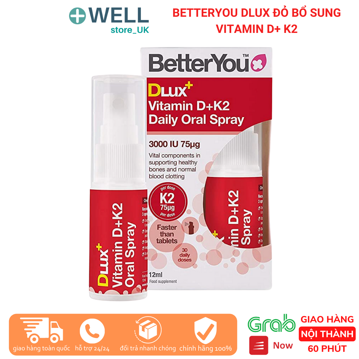 Dlux đỏ - Vitamin D và K2 dạng xịt cho mẹ bầu