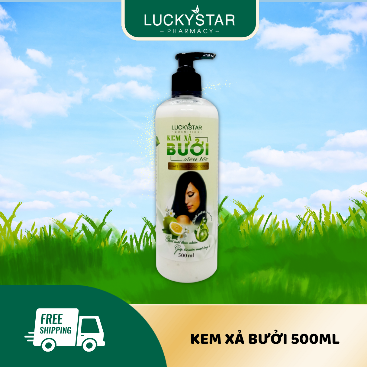 Kem xả tinh dầu bưởi lucky star
