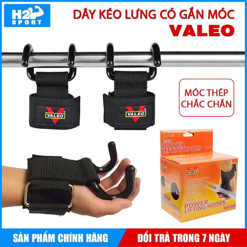 MÓC KÉO TẠ - Dây kéo lưng có móc Lifting Straps, Deadlift, Squat Chính hãng VALEO