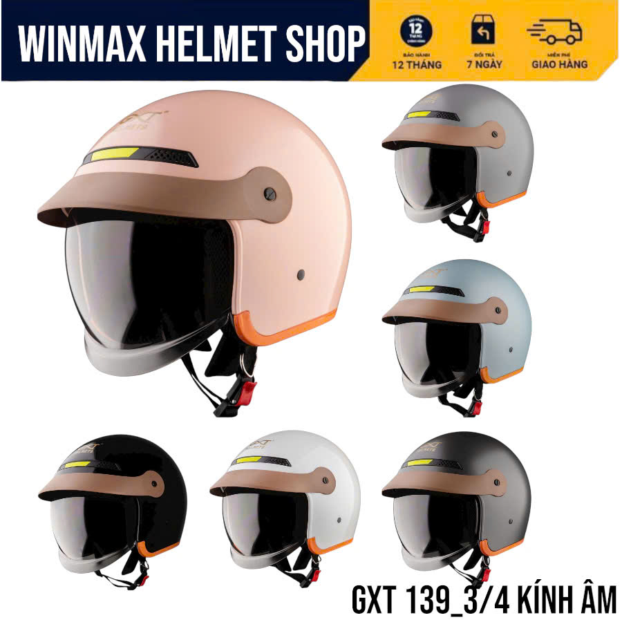 Mũ Bảo Hiểm GXT Helmet 3/4 Đâu GXT-139 Mũ BH Xe Máy Kính Âm Thương Hiệu GXT HELMET BH 12 Tháng
