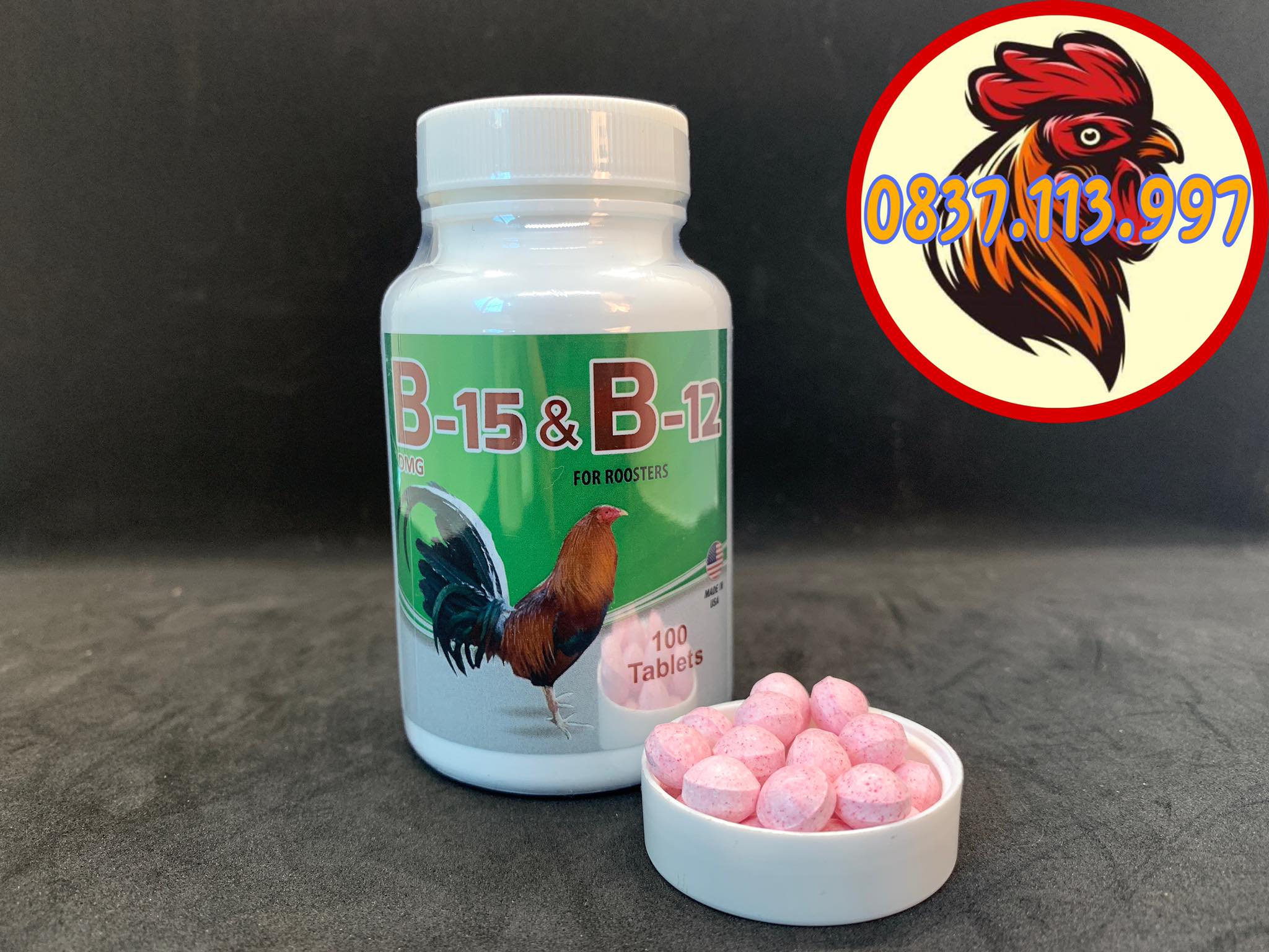 Combo 50 viên b15&b12 tăng bo, nước máu, chân trụ khỏe cho gà đá