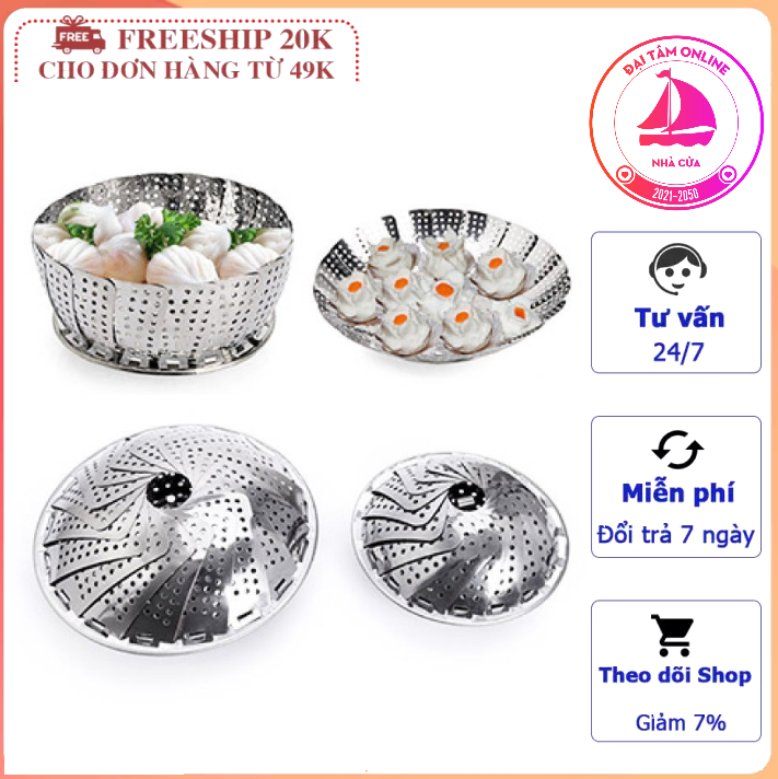 Xửng hấp inox 3 chân xòe gấp gọn linh hoạt đa năng chất lượng