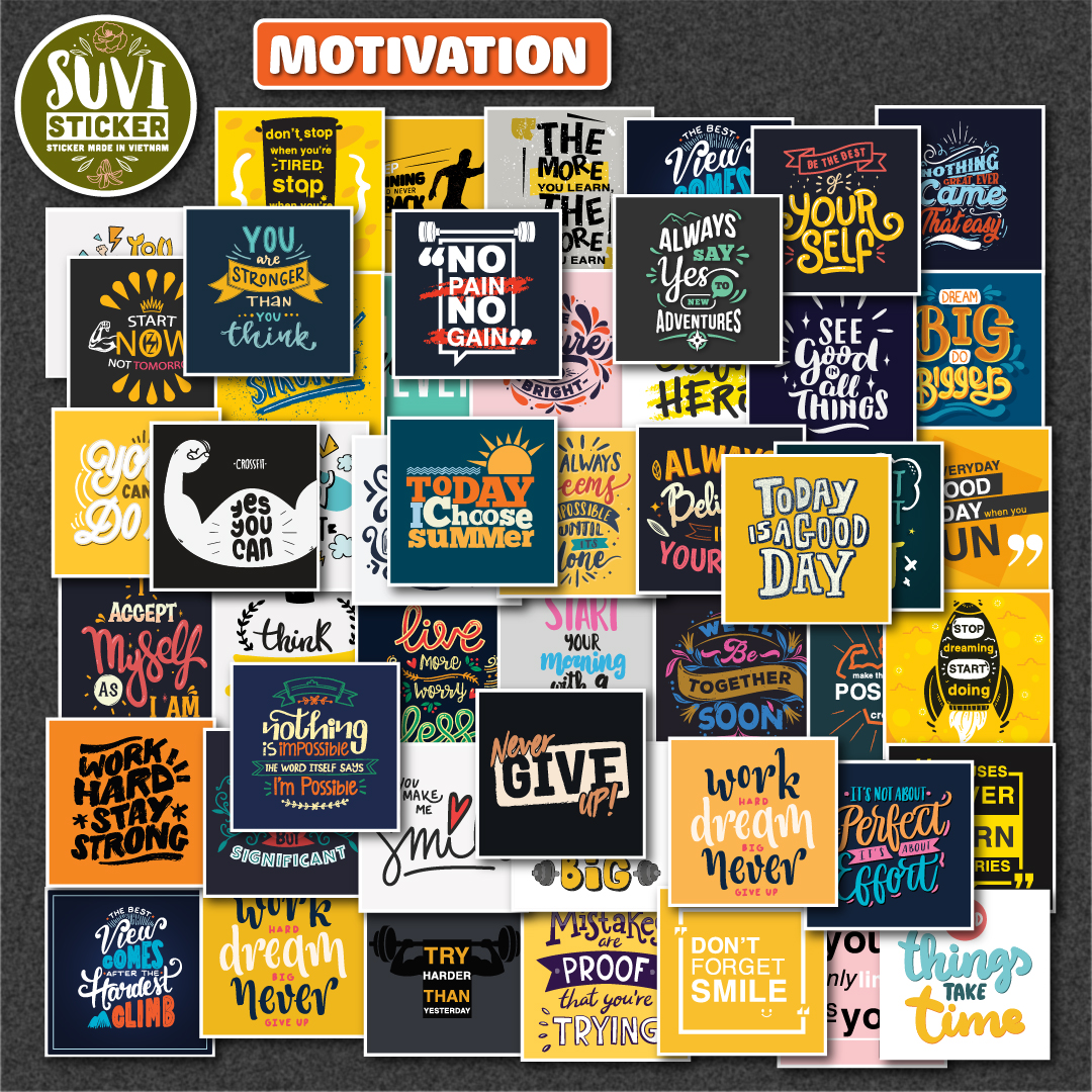 Sticker Động Lực chống nước dán laptop, điện thoại, đàn guitar, mũ bảo hiểm