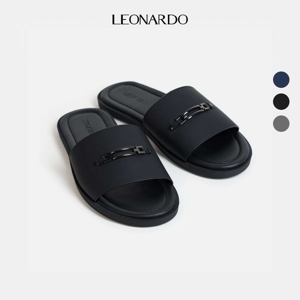 Leonardo Dép Nam Andrew Quai Ngang Da Microfiber Thượng Hạng Thiết Kế Semi-Formal Thanh Lịch Hiện Đại