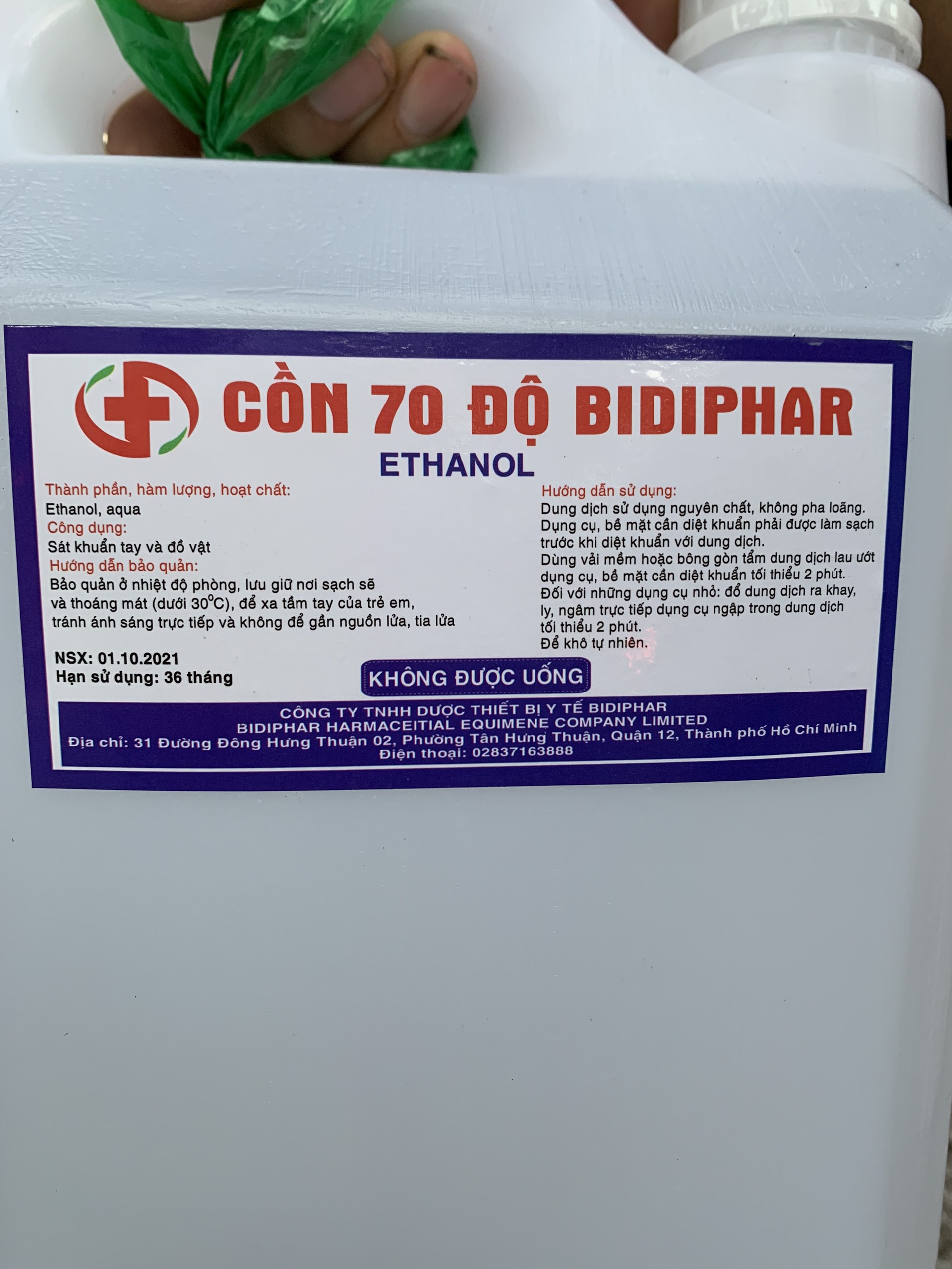 Cồn Khử Khuẩn BIDIPHAR 70 Độ Diệt Lên Đến 99% vi khuẩn