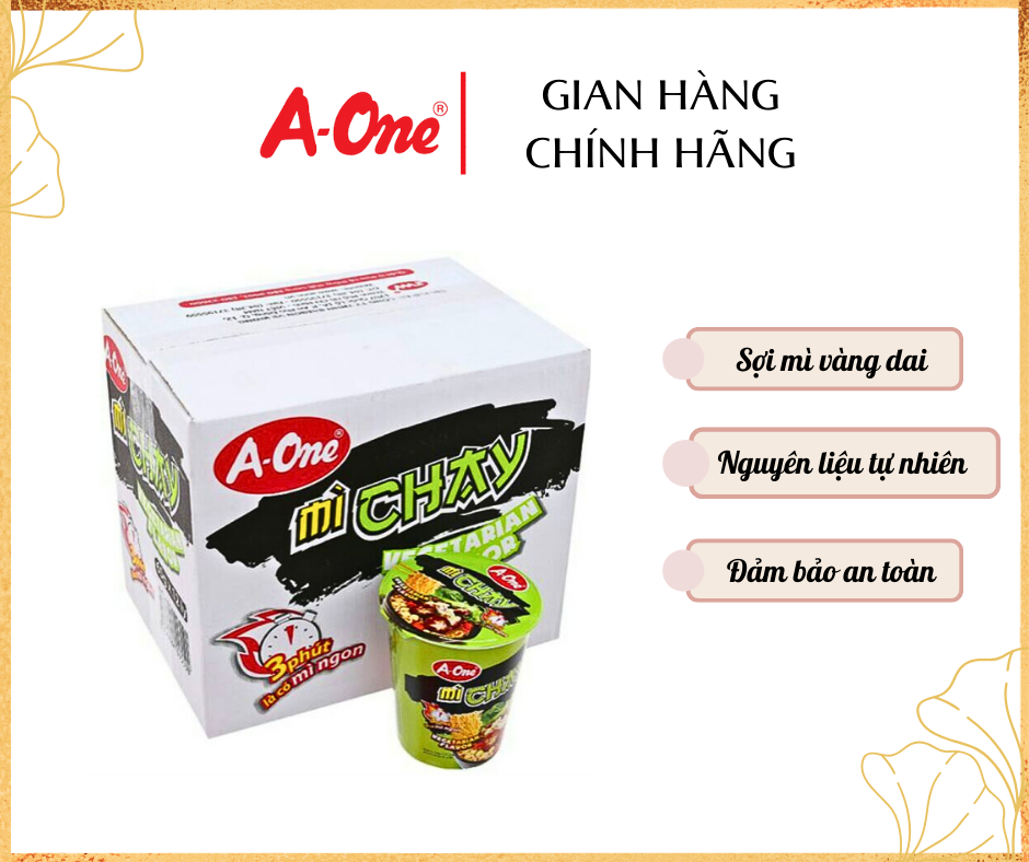 Thùng 12 ly - mì a-one 65g hương vị chay