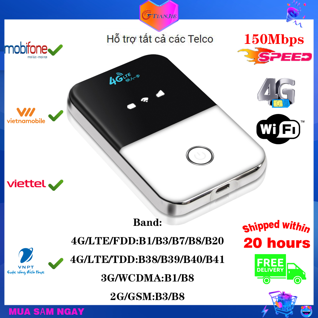Cục phát wifi, LTE phát wifi 4g gắn sim, USB wifi không dây, 150Mbps router wifi di động Bộ định tuyến không dây trên ô tô