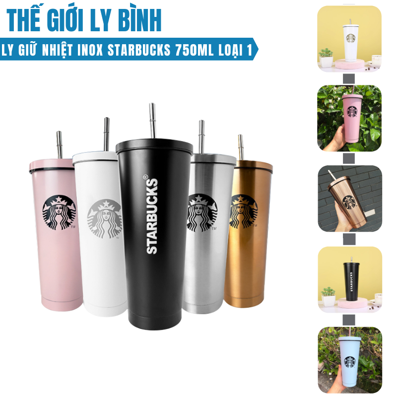 Ly giữ nhiệt starbucks inox 750ml sang trọng