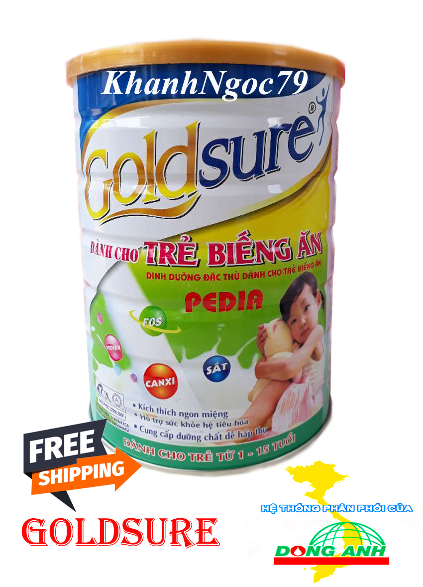 SỮA DÀNH CHO TRẺ BIẾNG ĂN CHẬM TĂNG CÂN GOLDSURE LON 900G DATE MỚI