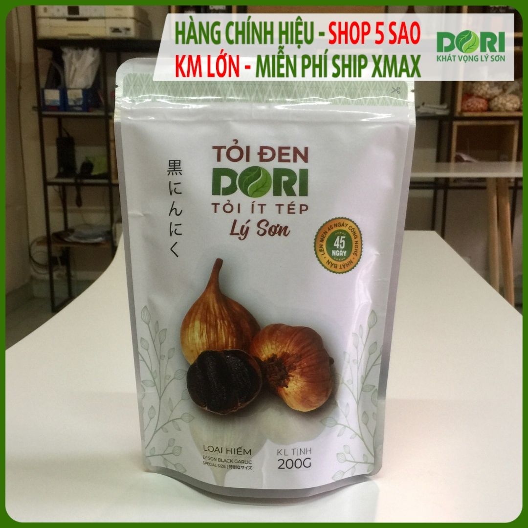 [HCM]Tỏi đen Lý Sơn Dori - Loại ít tép - túi 200g