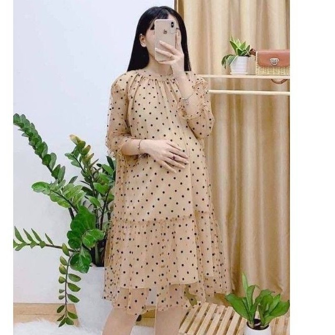 Váy suông bigsize-đầm bầu công sở phối cổ cách điệu dáng suông Big size