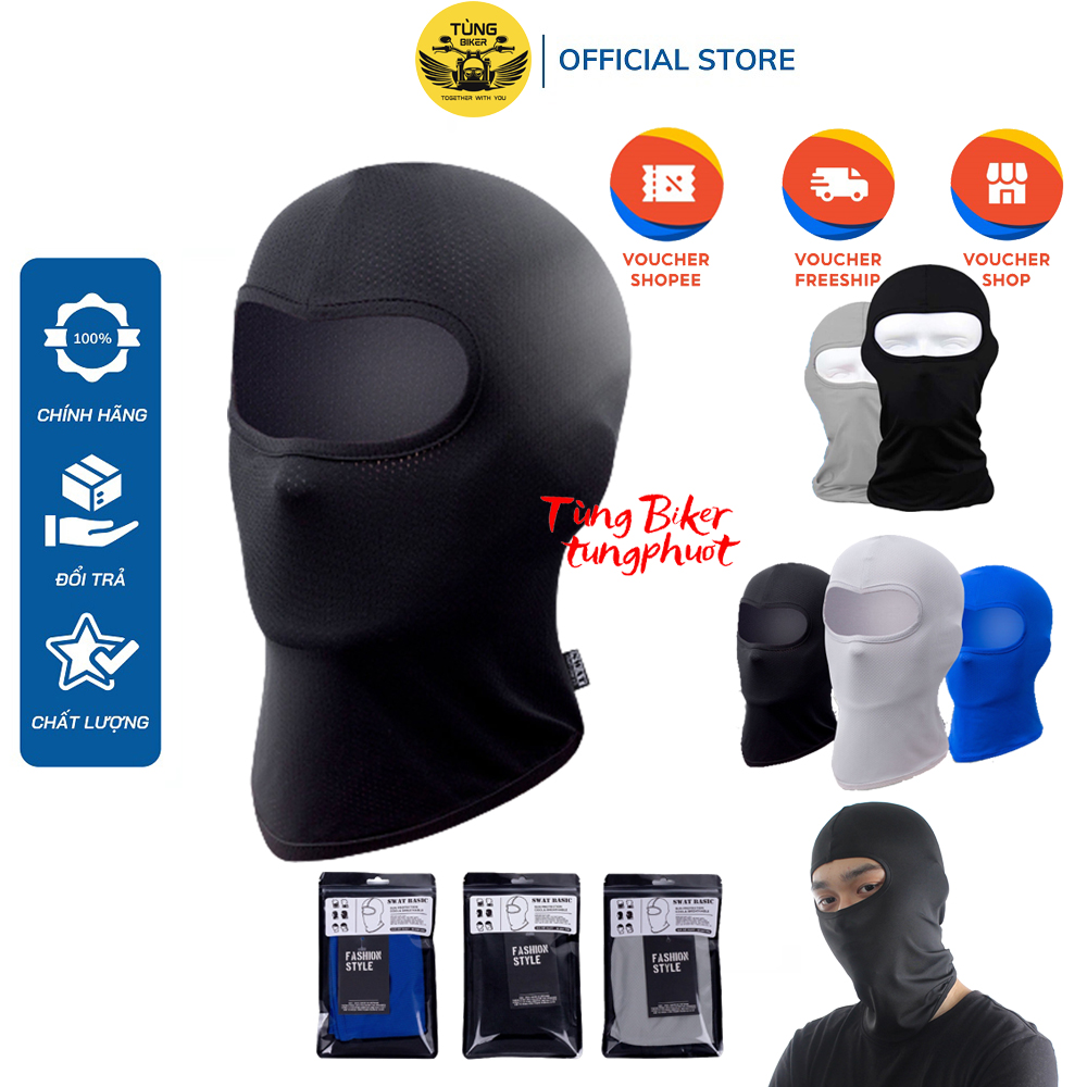 Khăn trùm đầu ninja chống nắng ninja basic vải thun lỗ kim co giãn 4 chiều