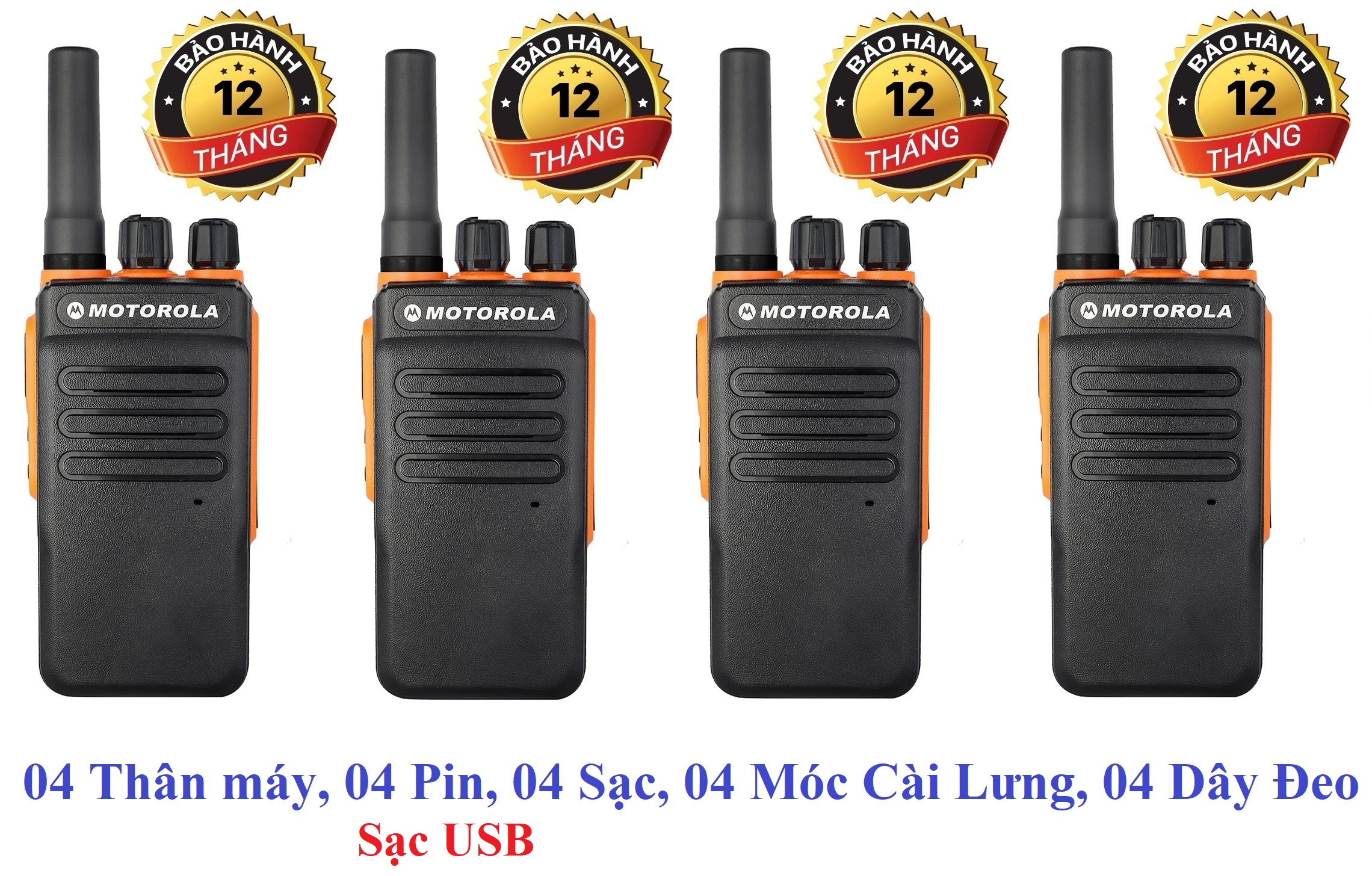 Bộ 4 Chiếc Bộ đàm Motorola GP900S(Loa chống bụi, Dung lượng pin cực lớn >12 tiếng, cự ly liên lạc xa, siêu bền)