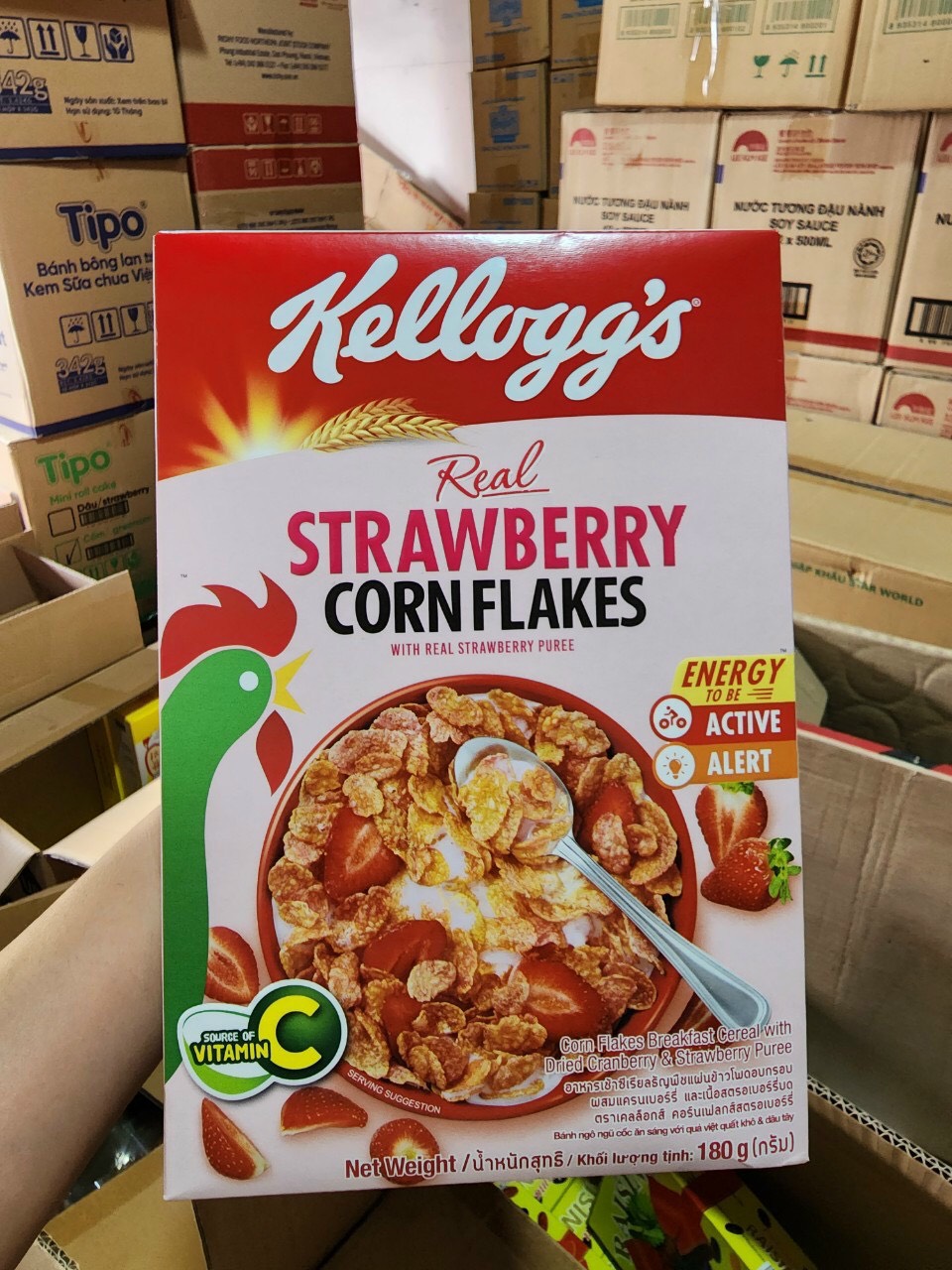 COMBO 2 HỘP Ngũ Cốc Dinh Dưỡng Kellogg s Strawberry Corn Flakes 180g DATE