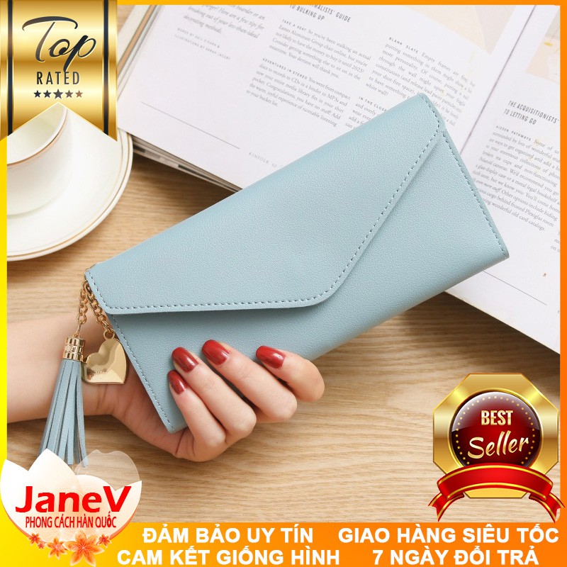 [HCM]Ví Cầm Tay Nữ Dài Tua Rua Phong Cách Hàn Quốc TVNN173