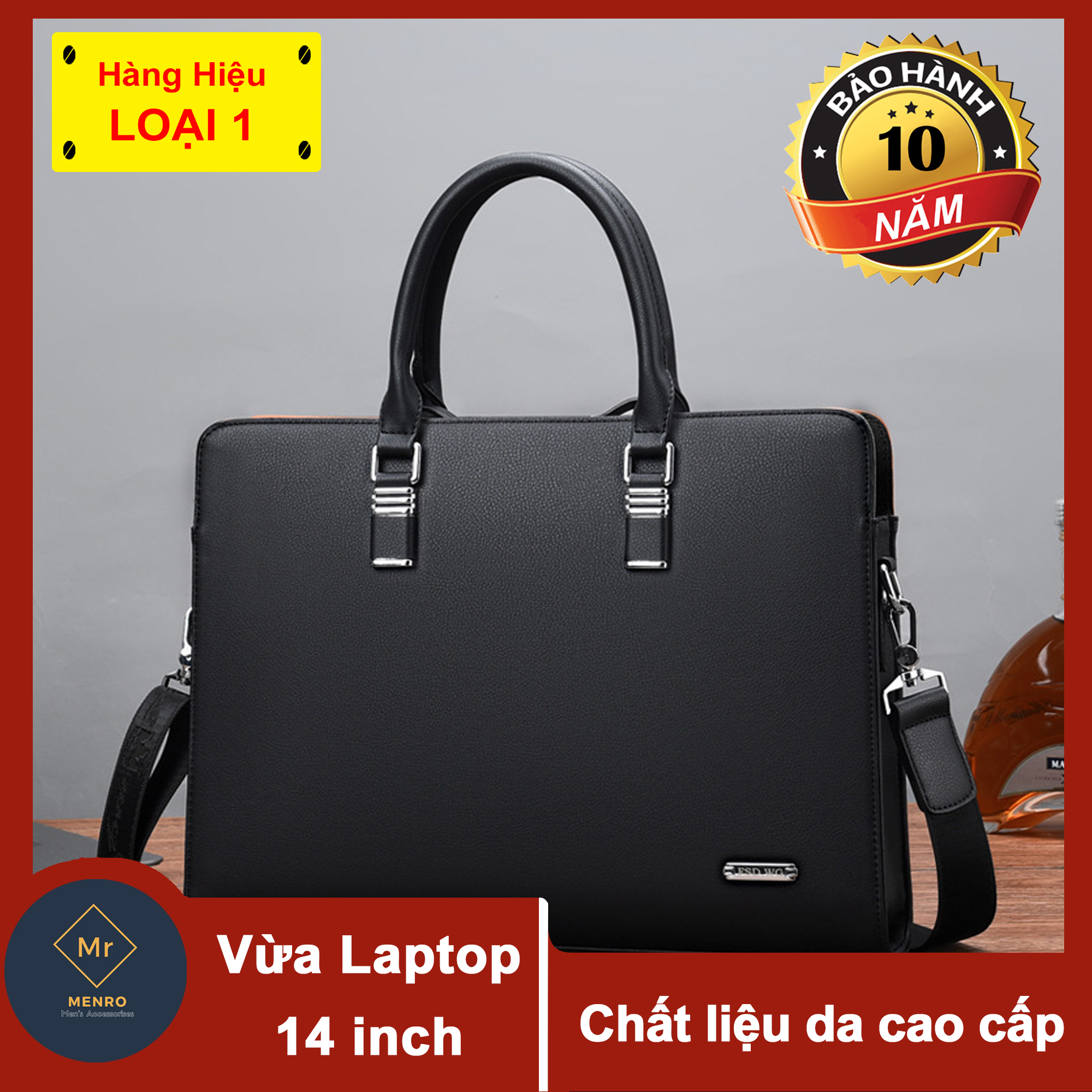 [HCM]Cặp da nam công sở CDN53 DA SLIM HÀN QUỐC CAO CẤP ĐỰNG VỪA LAPTOP 14 INCH